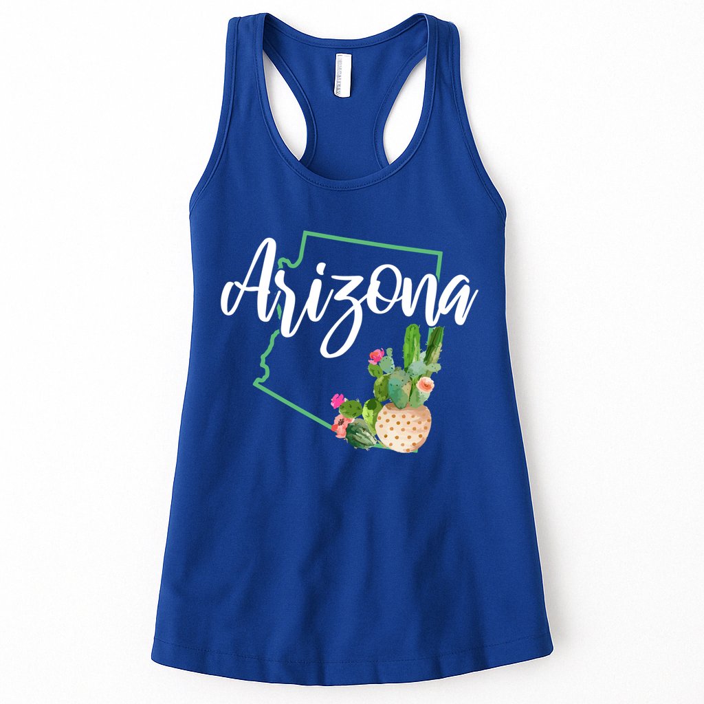 Arizona Pride State Map Cactus Vintage Arizona Cool Gift Womens Tank Top