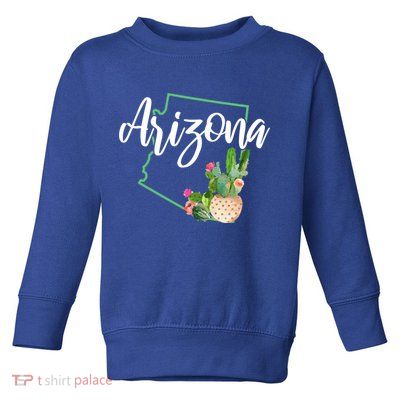 Arizona Pride State Map Cactus Vintage Arizona Cool Gift Toddler Sweatshirt