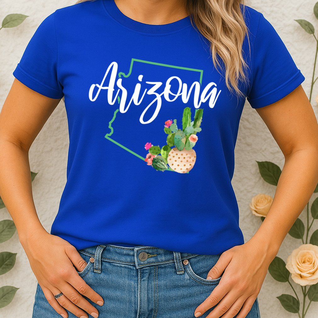 Arizona Pride State Map Cactus Vintage Arizona Cool Gift Womens T-Shirt