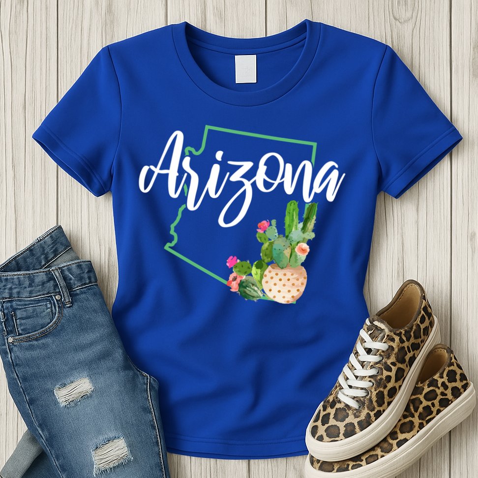 Arizona Pride State Map Cactus Vintage Arizona Cool Gift Womens T-Shirt