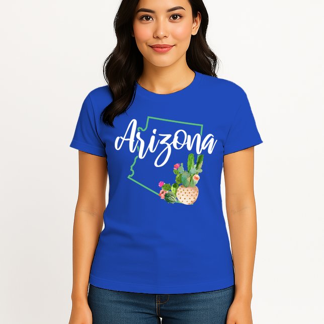 Arizona Pride State Map Cactus Vintage Arizona Cool Gift Womens T-Shirt