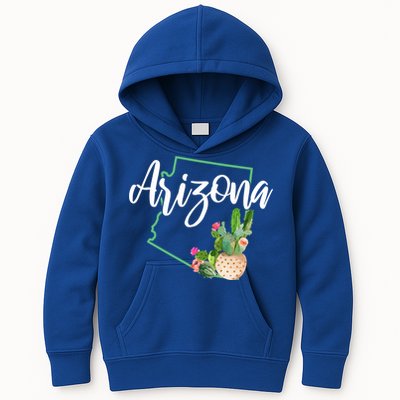 Arizona Pride State Map Cactus Vintage Arizona Cool Gift Kids Hoodie