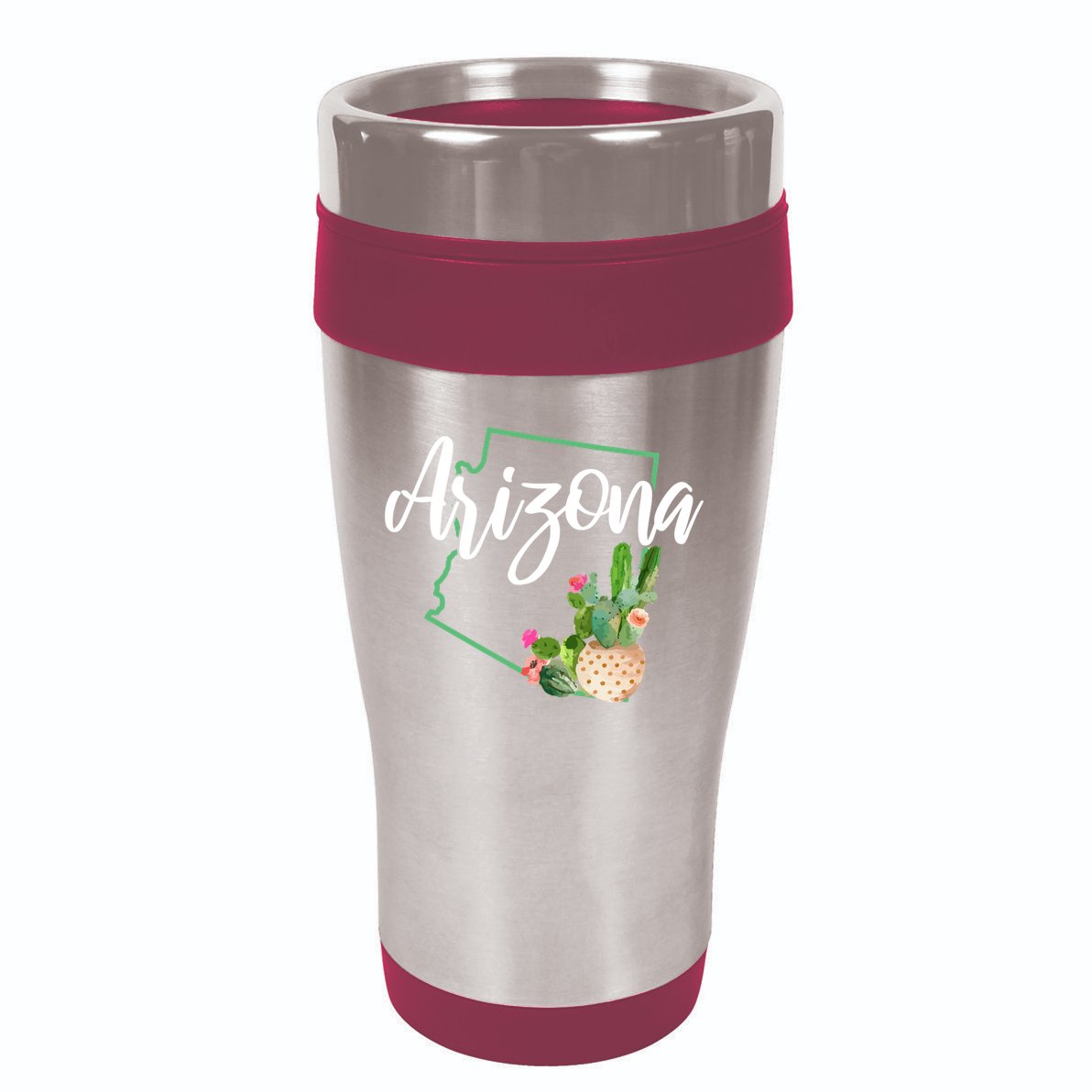 Arizona Pride State Map Cactus Vintage Arizona Cool Gift 16oz Travel Tumbler