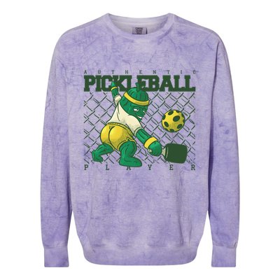 Authentic Pickleball Sport Player Colorblast Crewneck Sweatshirt