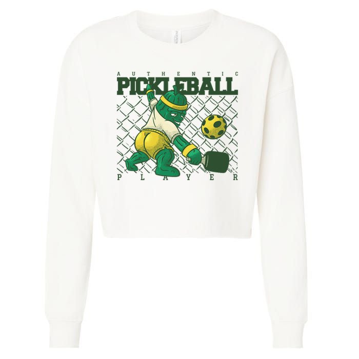 Authentic Pickleball Sport Player Cropped Pullover Crew