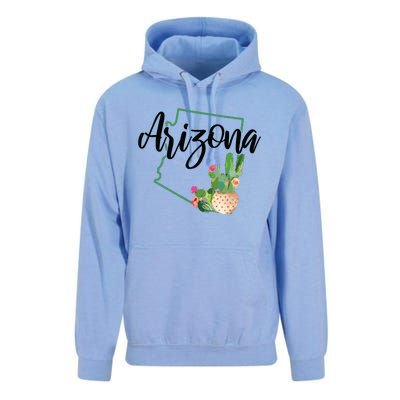 Arizona Pride State Map Cactus Vintage Arizona Unisex Surf Hoodie