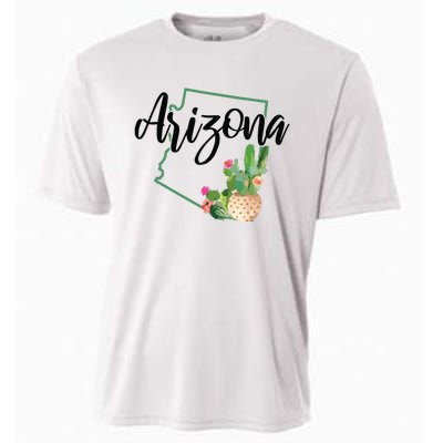 Arizona Pride State Map Cactus Vintage Arizona Cooling Performance Crew T-Shirt