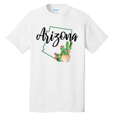 Arizona Pride State Map Cactus Vintage Arizona Tall T-Shirt