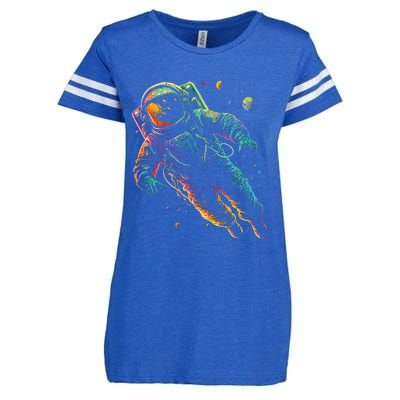 Astronaut Planets Spaceman Cosmonaut Space Cool Graphic Enza Ladies Jersey Football T-Shirt