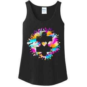 Autism Puzzle Support Autism Awareness Day Autistic ASD Ladies Essential Tank