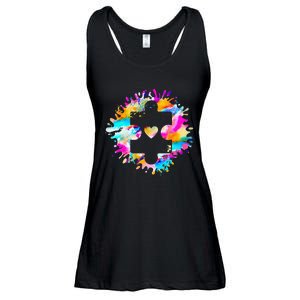 Autism Puzzle Support Autism Awareness Day Autistic ASD Ladies Essential Flowy Tank