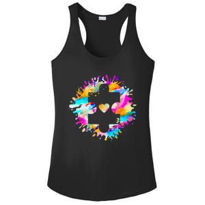 Autism Puzzle Support Autism Awareness Day Autistic ASD Ladies PosiCharge Competitor Racerback Tank