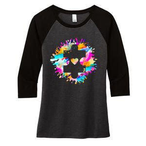 Autism Puzzle Support Autism Awareness Day Autistic ASD Women's Tri-Blend 3/4-Sleeve Raglan Shirt