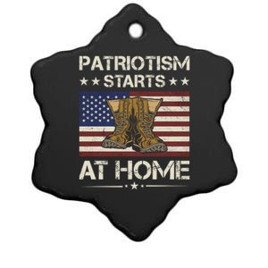 America Patriotism Starts At Home Army Veteran Gift Ceramic Star Ornament