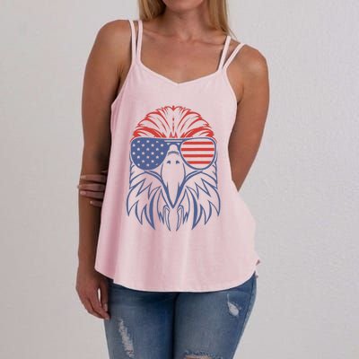 American Patriotic Symbol 4th july American Flag Women's Strappy Tank