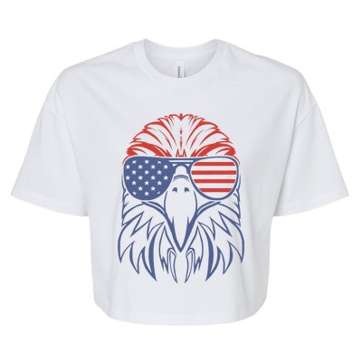 American Patriotic Symbol 4th july American Flag Bella+Canvas Jersey Crop Tee