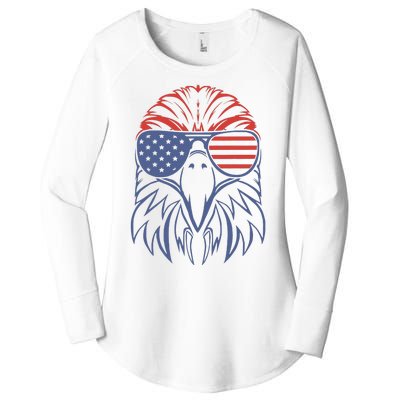 American Patriotic Symbol 4th july American Flag Women's Perfect Tri Tunic Long Sleeve Shirt