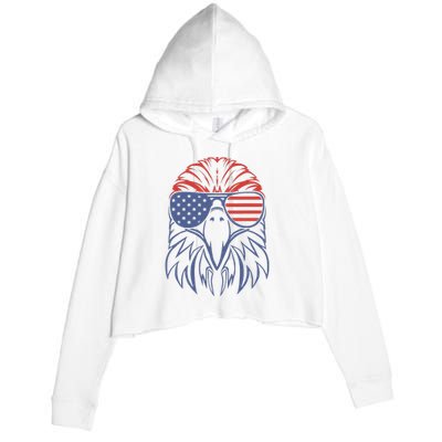 American Patriotic Symbol 4th july American Flag Crop Fleece Hoodie