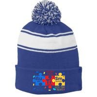 Autism Periodic Table Elets Autism Awareness Meaningful Gift Stripe Pom Pom Beanie