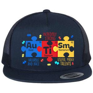 Autism Periodic Table Elets Autism Awareness Meaningful Gift Flat Bill Trucker Hat