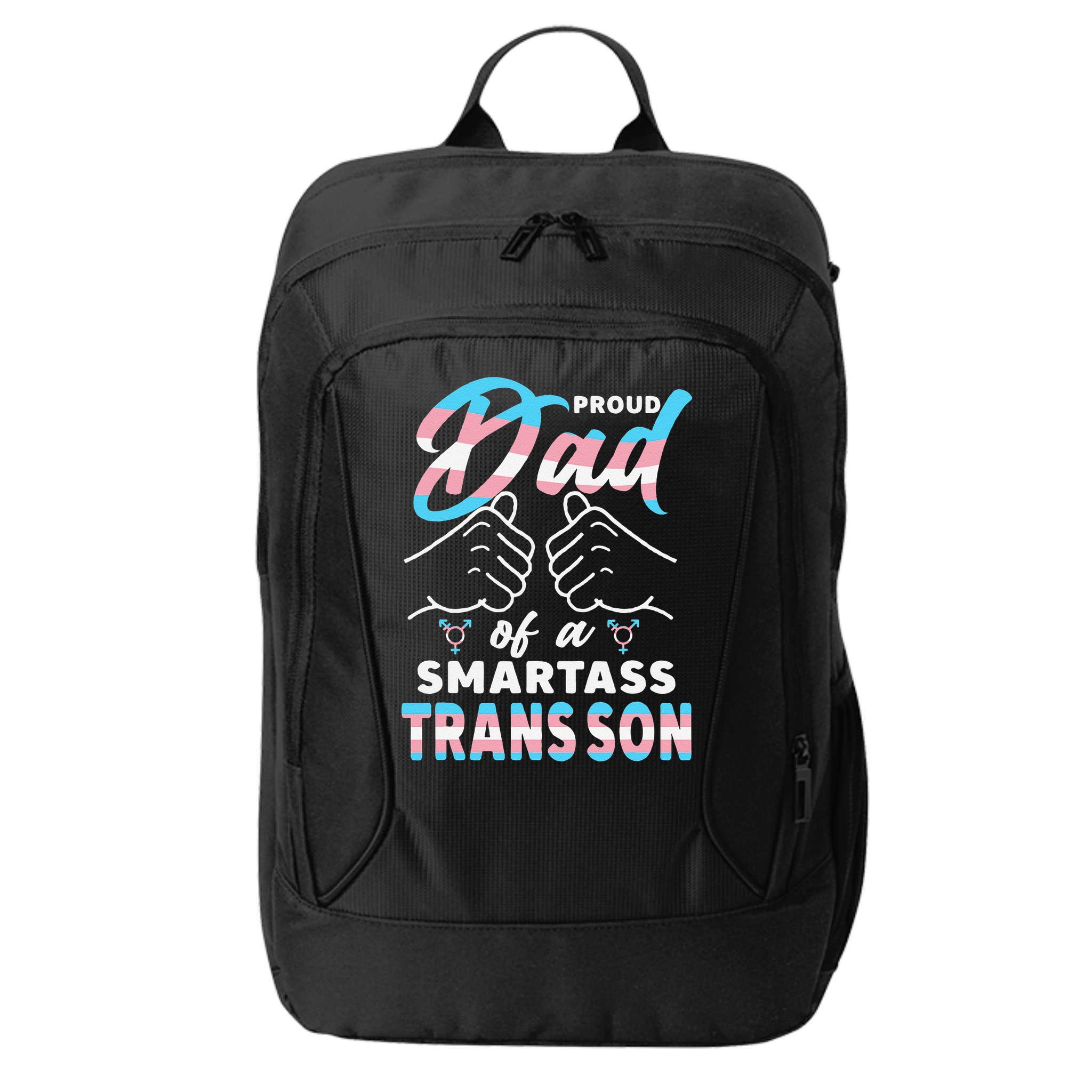 Awesome Proud Transg Dad Pride Lgbt Awareness Fathers Day City Backpack