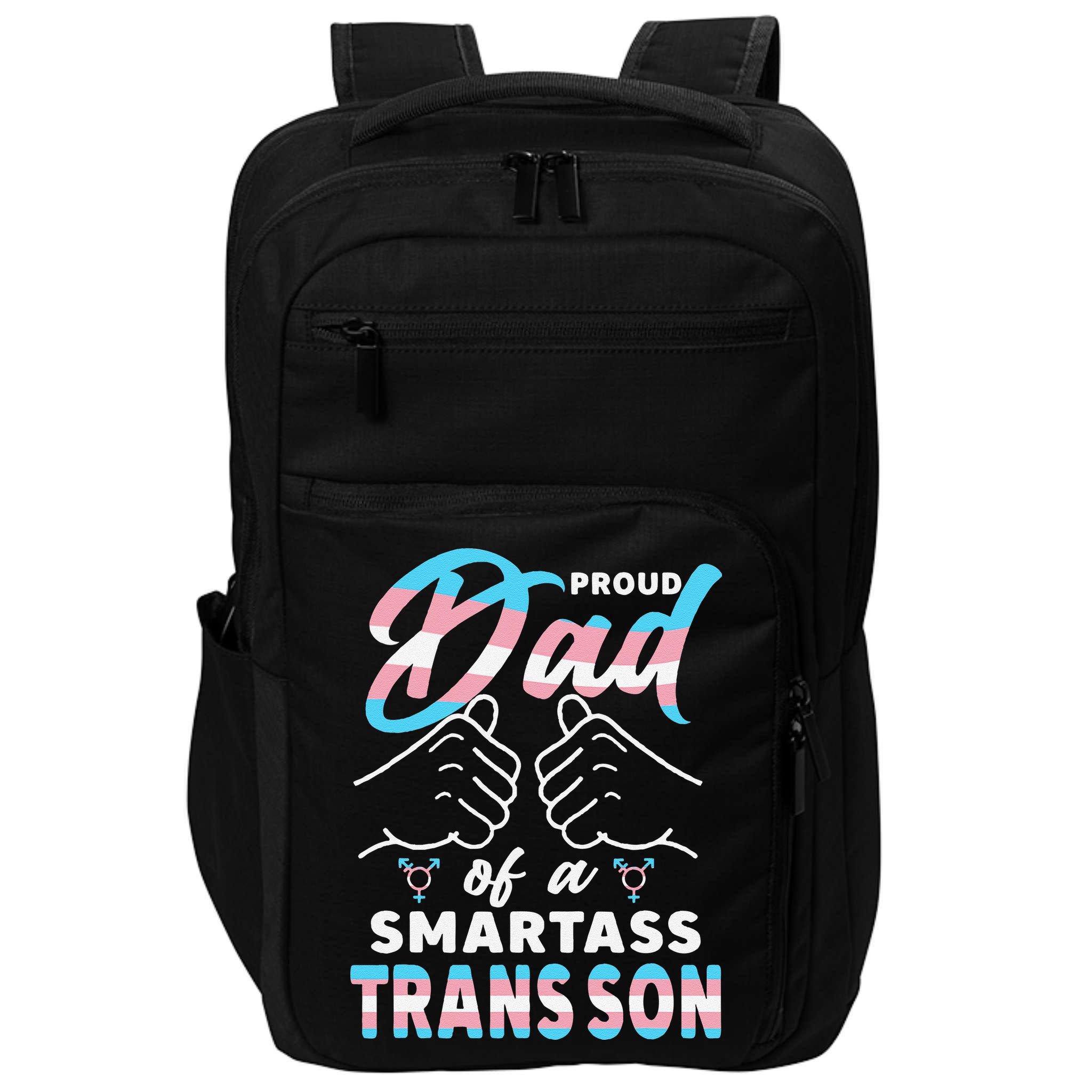 Awesome Proud Transg Dad Pride Lgbt Awareness Fathers Day Impact Tech Backpack