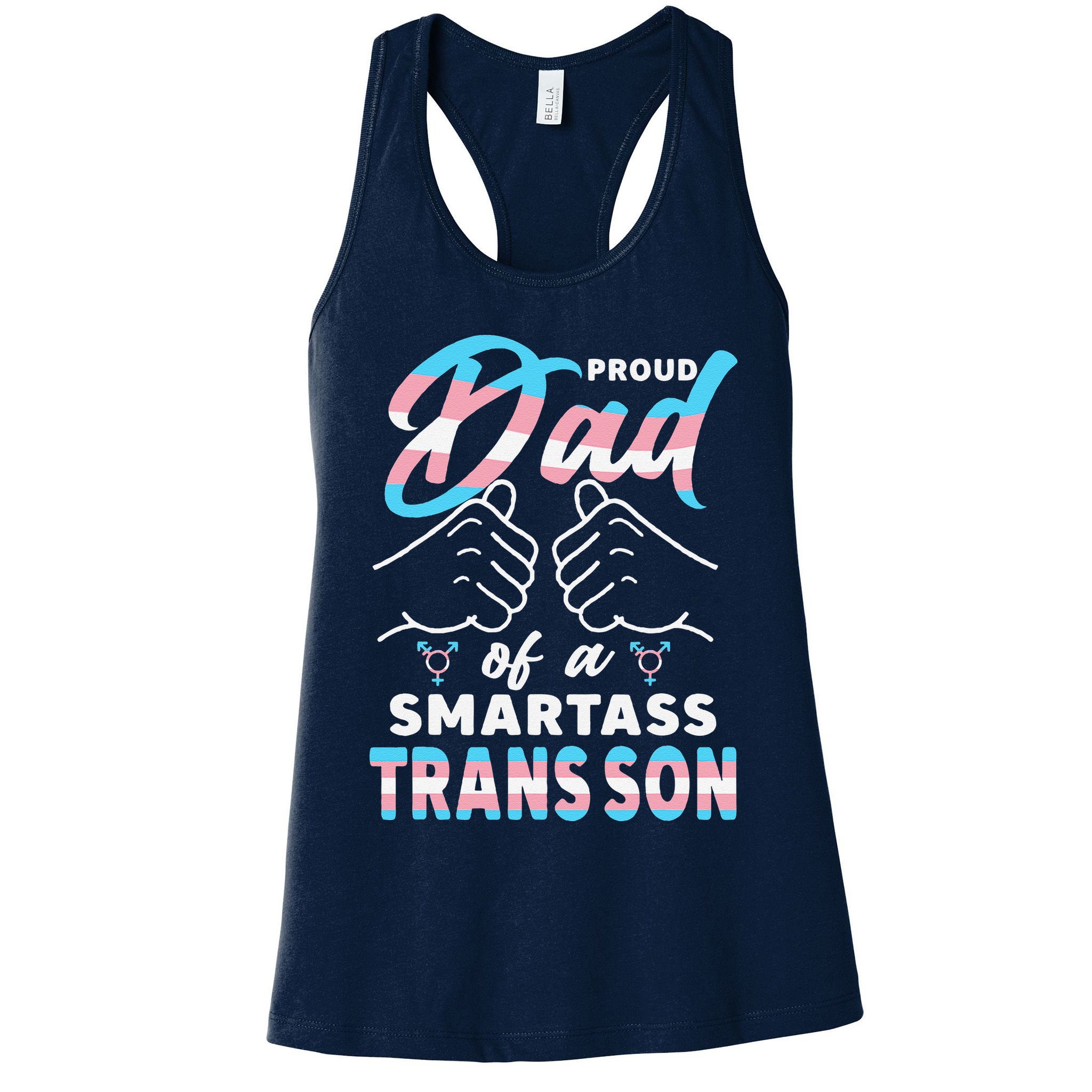 Awesome Proud Transg Dad Pride Lgbt Awareness Fathers Day Womens Tank Top