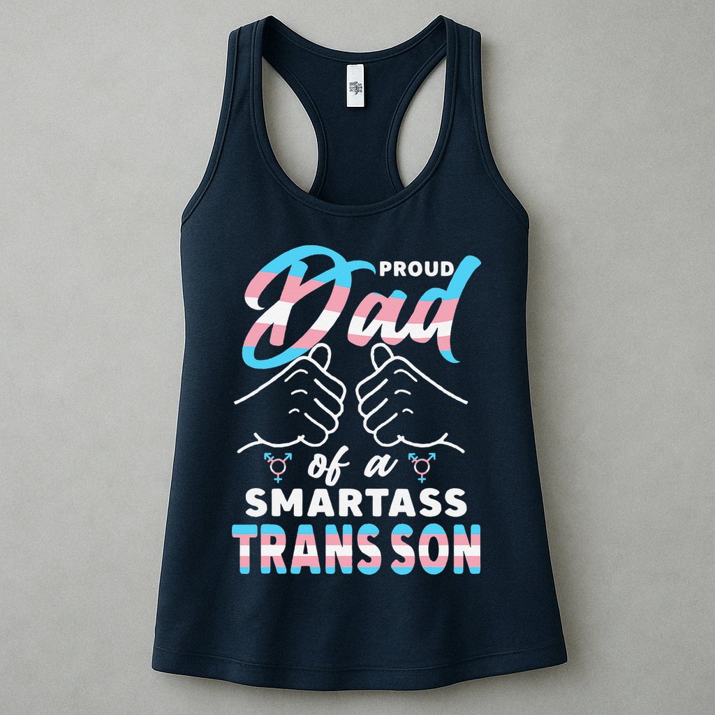 Awesome Proud Transg Dad Pride Lgbt Awareness Fathers Day Womens Tank Top