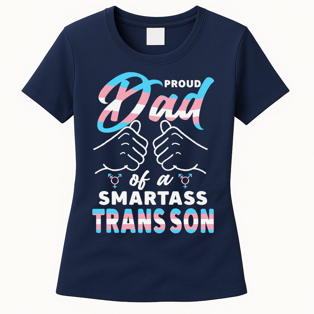 Awesome Proud Transg Dad Pride Lgbt Awareness Fathers Day Womens T-Shirt