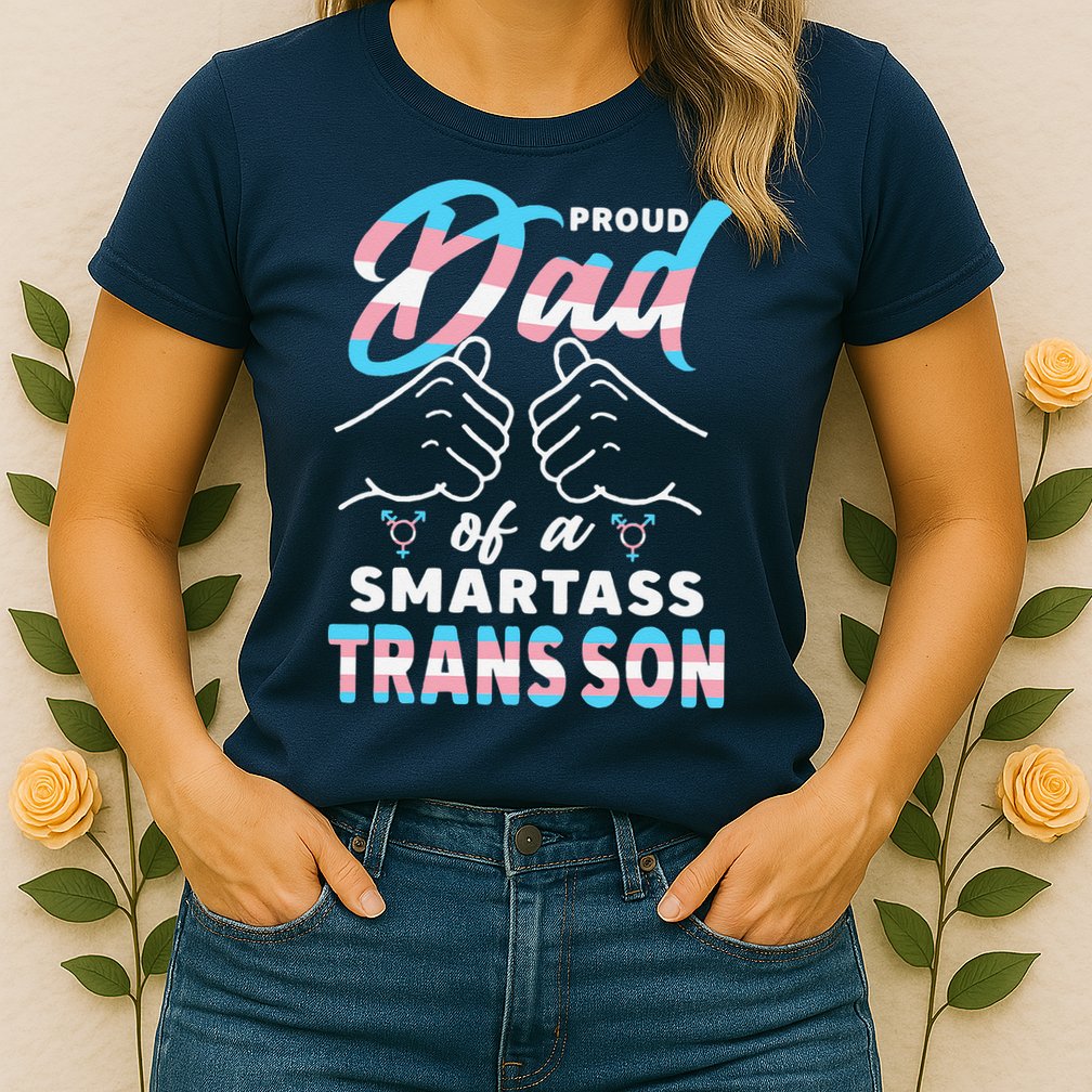 Awesome Proud Transg Dad Pride Lgbt Awareness Fathers Day Womens T-Shirt