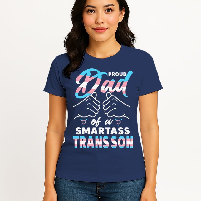 Awesome Proud Transg Dad Pride Lgbt Awareness Fathers Day Womens T-Shirt