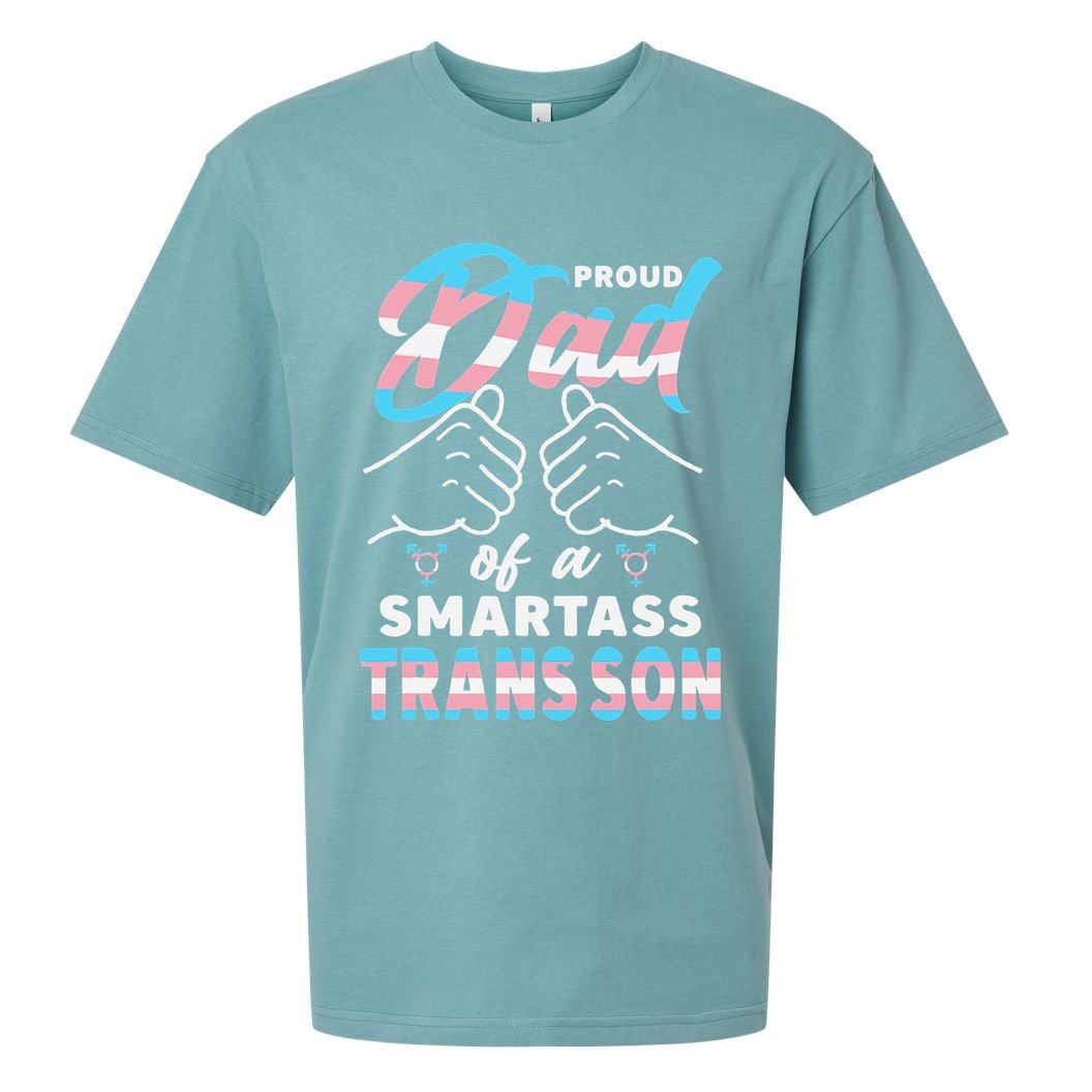 Awesome Proud Transg Dad Pride Lgbt Awareness Fathers Day Sueded Cloud Jersey T-Shirt