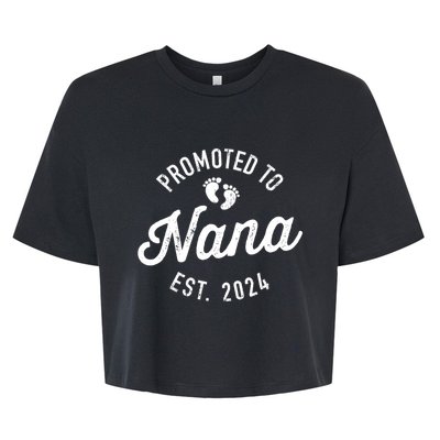 A Promoted To Nana Est. Promoted To Grandma 2024 Again Grandma Pregnancy Est 2024 Bella+Canvas Jersey Crop Tee