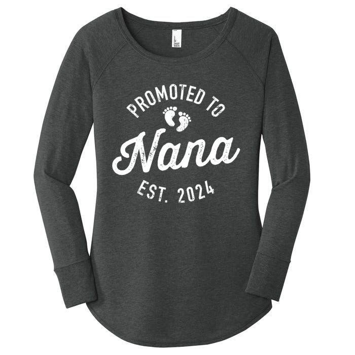 A Promoted To Nana Est. Promoted To Grandma 2024 Again Grandma Pregnancy Est 2024 Women's Perfect Tri Tunic Long Sleeve Shirt