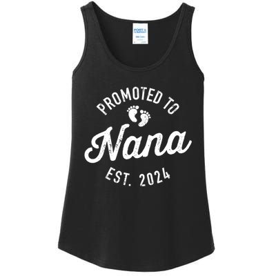 A Promoted To Nana Est. Promoted To Grandma 2024 Again Grandma Pregnancy Est 2024 Ladies Essential Tank