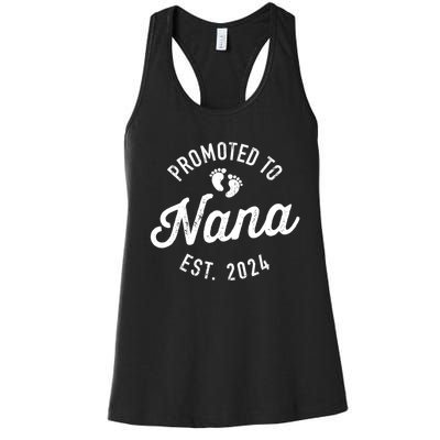 A Promoted To Nana Est. Promoted To Grandma 2024 Again Grandma Pregnancy Est 2024 Women's Racerback Tank