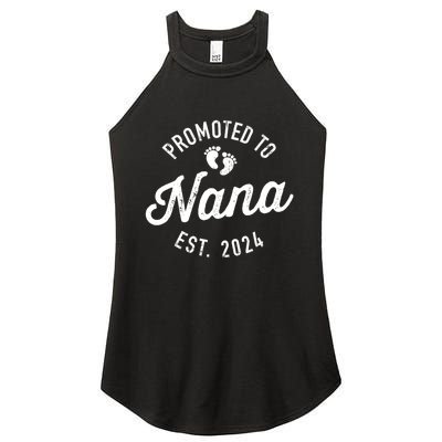 A Promoted To Nana Est. Promoted To Grandma 2024 Again Grandma Pregnancy Est 2024 Women's Perfect Tri Rocker Tank