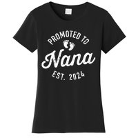 A Promoted To Nana Est. Promoted To Grandma 2024 Again Grandma Pregnancy Est 2024 Women's T-Shirt