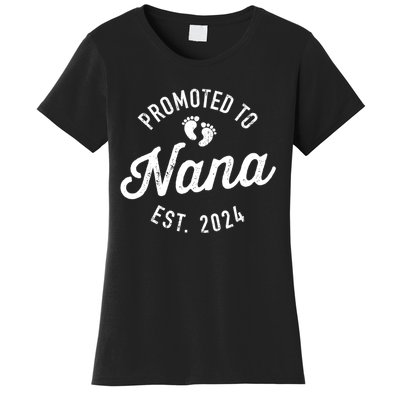 A Promoted To Nana Est. Promoted To Grandma 2024 Again Grandma Pregnancy Est 2024 Women's T-Shirt