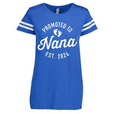 A Promoted To Nana Est. Promoted To Grandma 2024 Again Grandma Pregnancy Est 2024 Enza Ladies Jersey Football T-Shirt