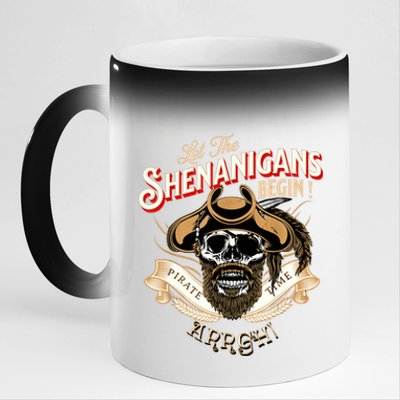 ARRGH Pirate Time Let the Shenanigans Begin Pirate 11oz Black Color Changing Mug