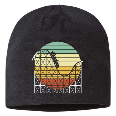 Amusement Park Theme Park Vintage Roller Coaster Sustainable Beanie