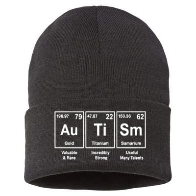 Autism Periodic Table Autism Awareness Advocate Autism Teacher Sustainable Knit Beanie