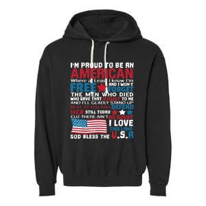 American Proud to be Patriotic featuring USA Flag Merican Garment-Dyed Fleece Hoodie