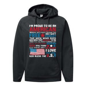 American Proud to be Patriotic featuring USA Flag Merican Performance Fleece Hoodie