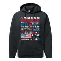 American Proud to be Patriotic featuring USA Flag Merican Performance Fleece Hoodie