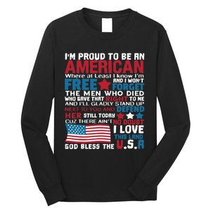 American Proud to be Patriotic featuring USA Flag Merican Long Sleeve Shirt