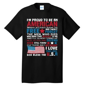 American Proud to be Patriotic featuring USA Flag Merican Tall T-Shirt