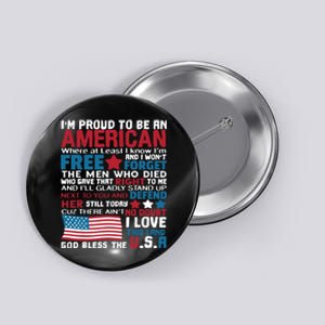 American Proud to be Patriotic featuring USA Flag Merican Button