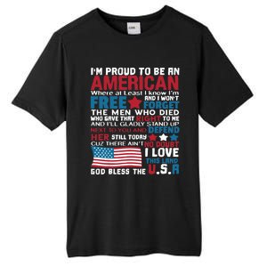 American Proud to be Patriotic featuring USA Flag Merican Tall Fusion ChromaSoft Performance T-Shirt